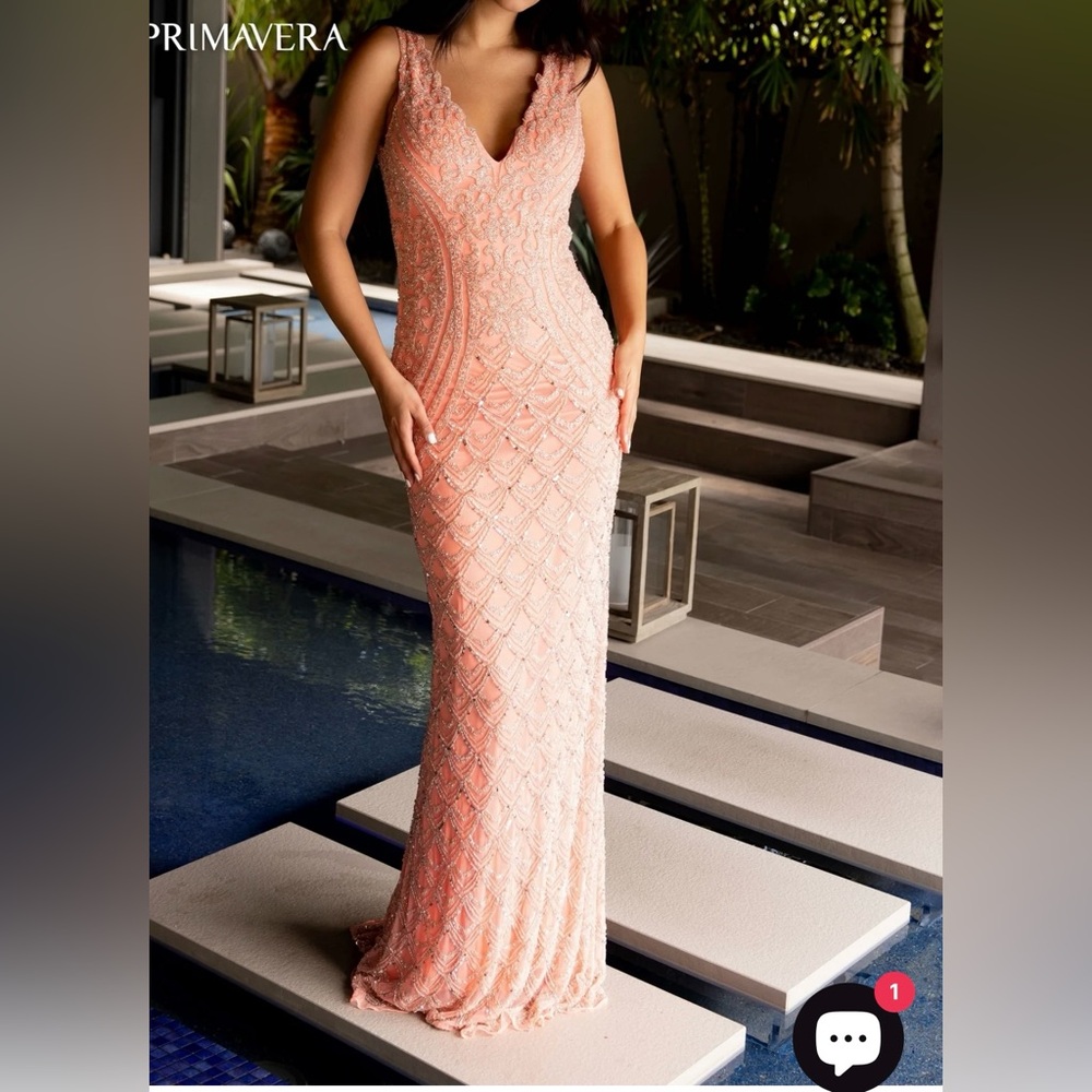 Coral Prima Vera Couture gown